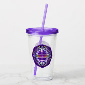 Paarse W3 Acryl Tumbler Drinkbeker (Achterkant)