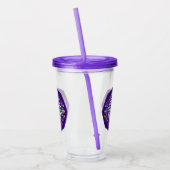 Paarse W3 Acryl Tumbler Drinkbeker (Links)