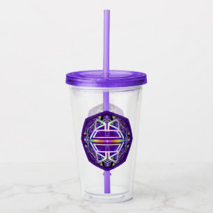 Paarse W3 Acryl Tumbler Drinkbeker