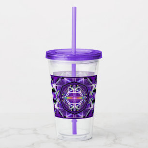 Paarse W3 Acryl Tumbler Drinkbeker