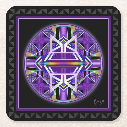 Paarse W3 Kartonnen Onderzetters (Voorkant)