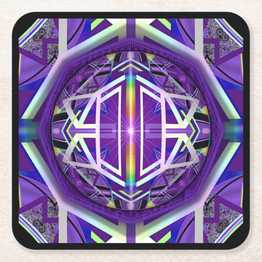 Paarse W3 Kartonnen Onderzetters (Voorkant)