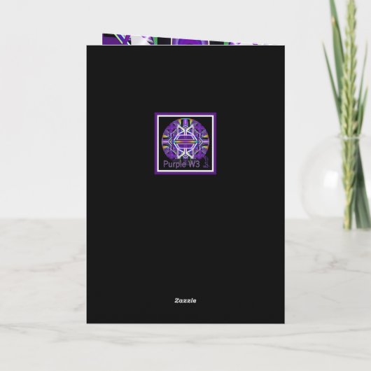 Paarse W3-verjaardagskaart Bedankkaart (Achterkant)