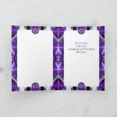 Paarse W3-verjaardagskaart Bedankkaart (Binnen)