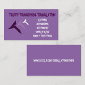 Paarse waarheidsbiz-kaart visitekaartje (Voorkant / Achterkant)