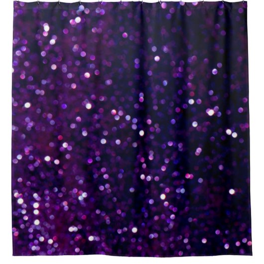 Paarse waas: Glitter Lights Achtergrond Douchegordijn (Voorkant)