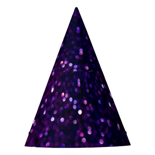 Paarse waas: Glitter Lights Achtergrond Feesthoedjes (Voorkant)