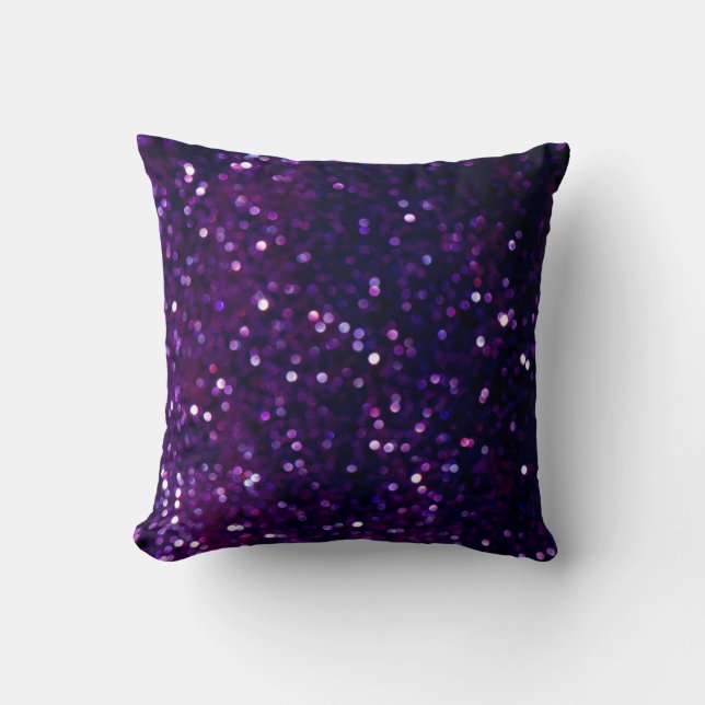Paarse waas: Glitter Lights Achtergrond Kussen (Voorkant)