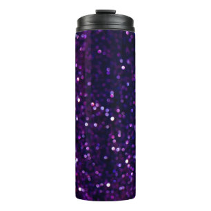 Paarse waas: Glitter Lights Achtergrond Thermosbeker