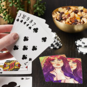 Paarse waas koningin pokerkaarten (Insitu)