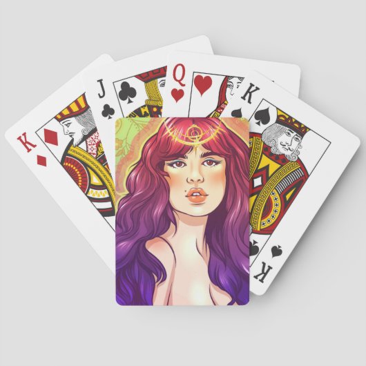 Paarse waas koningin pokerkaarten (Achterkant)