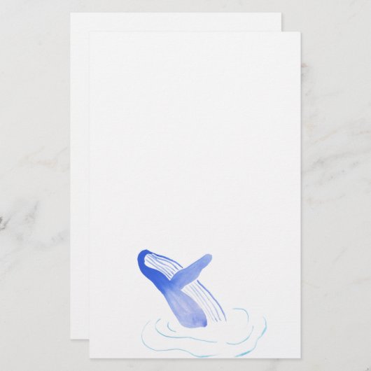 Paarse walvis briefpapier (Voorkant / Achterkant)