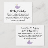 Paarse walvis eenvoudige boek aanvraag Kaarten inv (Voorkant / Achterkant)