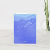 Paarse walvis onder de waterverf van de zeeen sche kaart (Achterkant)