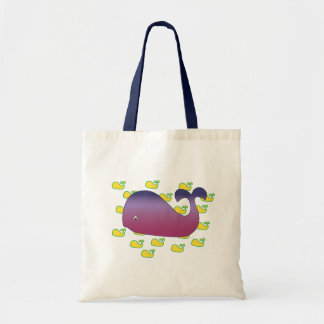 Paarse walvis tote bag