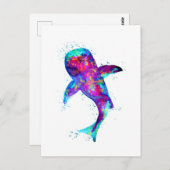 Paarse walvishaai briefkaart (Voorkant / Achterkant)