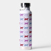 Paarse Wandelende Kat Patroon Waterfles (Rechts)