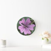 Paarse wandklok met wilde bloem (Huis)