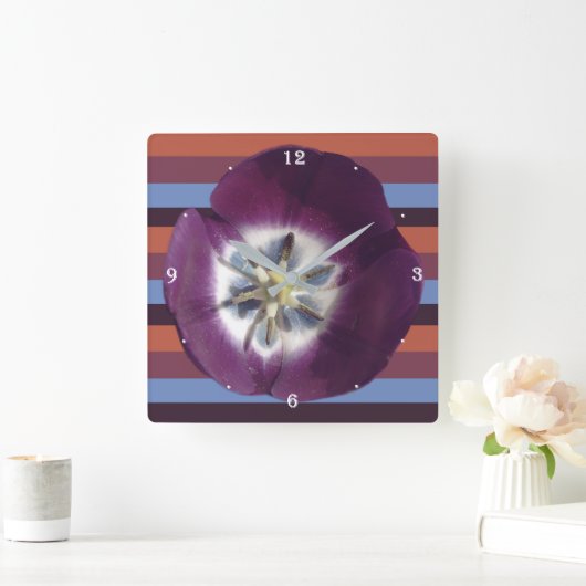 Paarse wandsluiting vierkante klok (Huis)