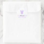 Paarse waslijn Moderne Baby Shower Sticker (Tas)