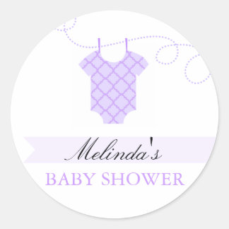 Paarse waslijn Moderne Baby Shower Sticker