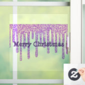 Paarse wasprogramma's voor fijne kerst raamsticker (Huis)