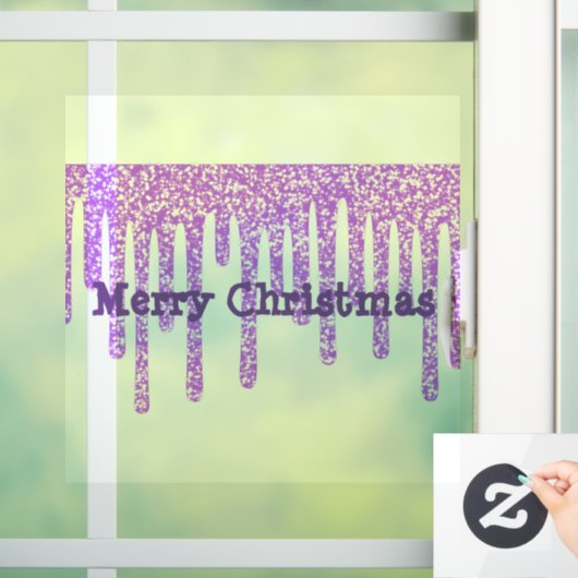 Paarse wasprogramma's voor fijne kerst raamsticker (Huis)