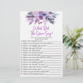 Paarse wat de bruidegom zeggen Vrijgezellenfeest s Briefpapier (Staand voorkant)