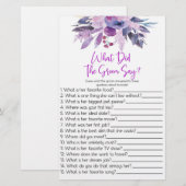 Paarse wat de bruidegom zeggen Vrijgezellenfeest s Briefpapier (Voorkant / Achterkant)