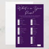 Paarse Wat zit er in uw portemonnee Vrijgezellenfe (Voorkant / Achterkant)