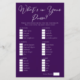 Paarse Wat zit er in uw portemonnee Vrijgezellenfe