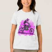 Paarse Water Kleur Dirt Bike Tri-Blend Shirt (Voorkant)