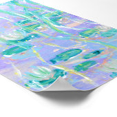 Paarse Water Lelies Print, Waarde Poster Papier (Hoek)