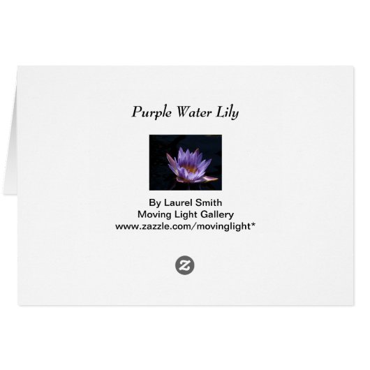 Paarse Water Lily (Achterkant Horizontaal)