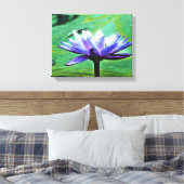 Paarse Water Lily Canvas Afdruk (Insitu (Slaapkamer))