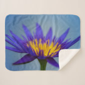 Paarse Water Lily Sherpa Deken (Voorkant (horizontaal))