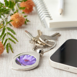 Paarse Water Lily Sleutelhanger