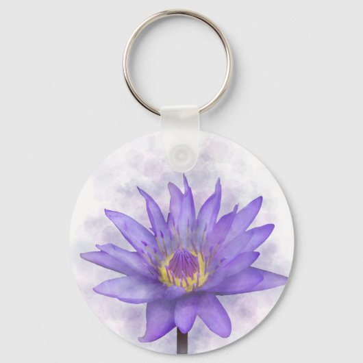 Paarse waterbloem 7 sleutelhanger (Voorkant)