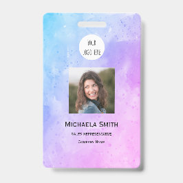 Paarse Watercolor ID-kaart Minimalistische Werknem Badge