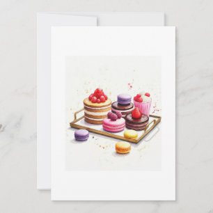 Paarse watercolor kaart