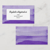 Paarse Watercolor Registratiekaart Informatiekaartje (Voorkant / Achterkant)