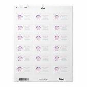 Paarse Watercolor Schelp Retouradres Etiket (Full Sheet)