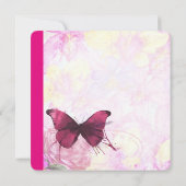 Paarse Watercolor Vlinder Bruidsdouche Kaart (Achterkant)