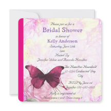 Paarse Watercolor Vlinder Bruidsdouche