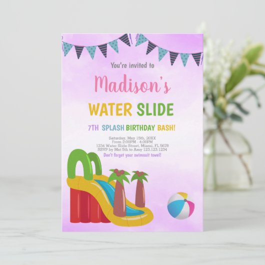 Paarse waterdichte injecties kaart (Staand voorkant)