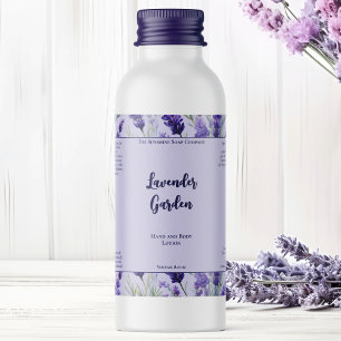 Paarse waterdichte lavendel cosmetica flesetiket sparkling wijnetiket