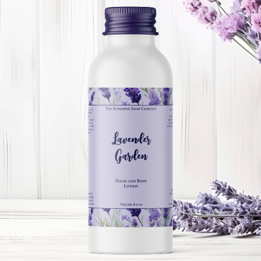 Paarse waterdichte lavendel cosmetica flesetiket sparkling wijnetiket