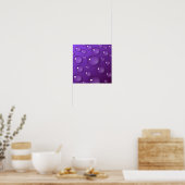 Paarse Waterdruppel Patroon Poster (Keuken)