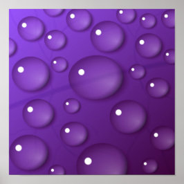 Paarse Waterdruppel Patroon Poster