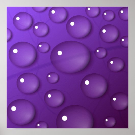 Paarse Waterdruppel Patroon Poster (Voorkant)